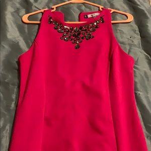 Pink fitted dress with jewel embellishments